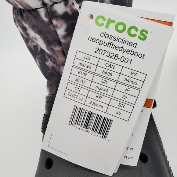 Crocs Classic Lined Neo Puff Shorty Tie Dye Boots- NWT - Picture 8 of 8
